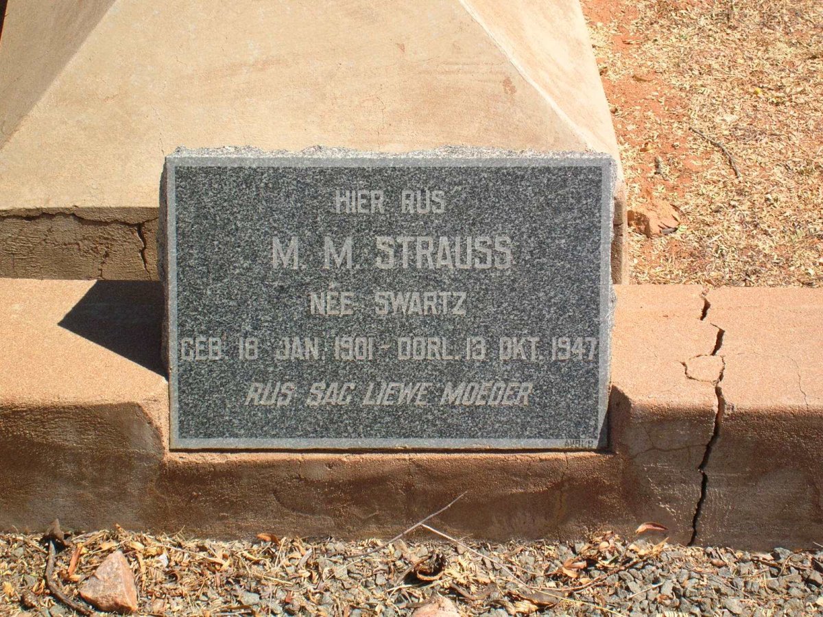 STRAUSS M.M. geb. SWARTZ 1901-1947