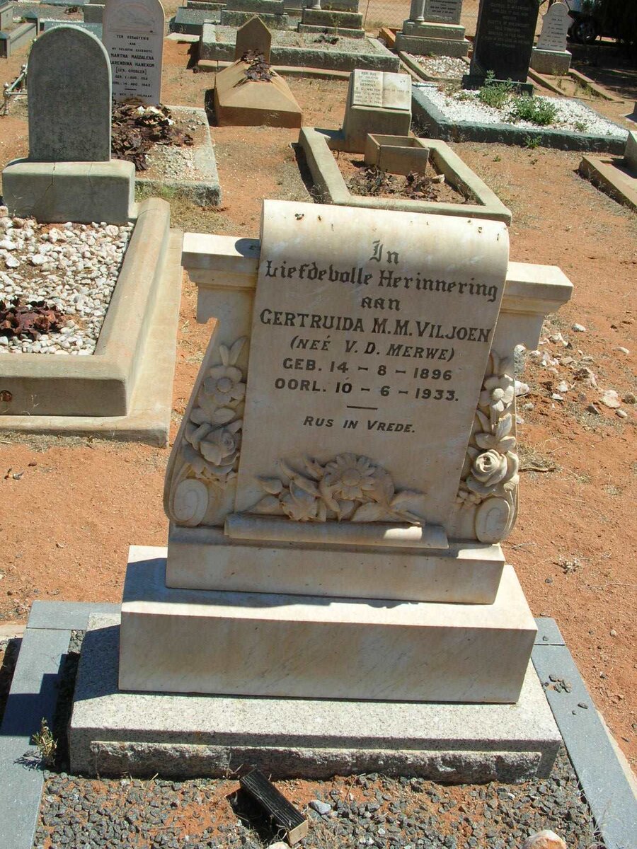 VILJOEN Gertruida M.M. geb.V.D. MERWE 1896-1933
