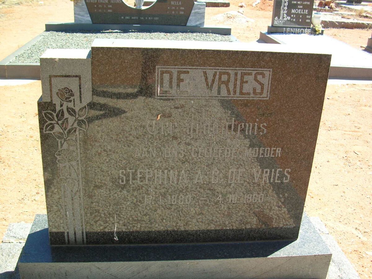 VRIES Stephina A.C., de 1880-1960