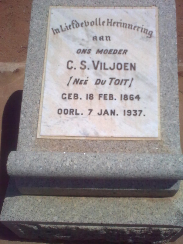 VILJOEN C.S. nee DU TOIT 1864-1937