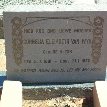 WYK Cornelia Elizabeth, van geb. DE KLERK 1881-1965