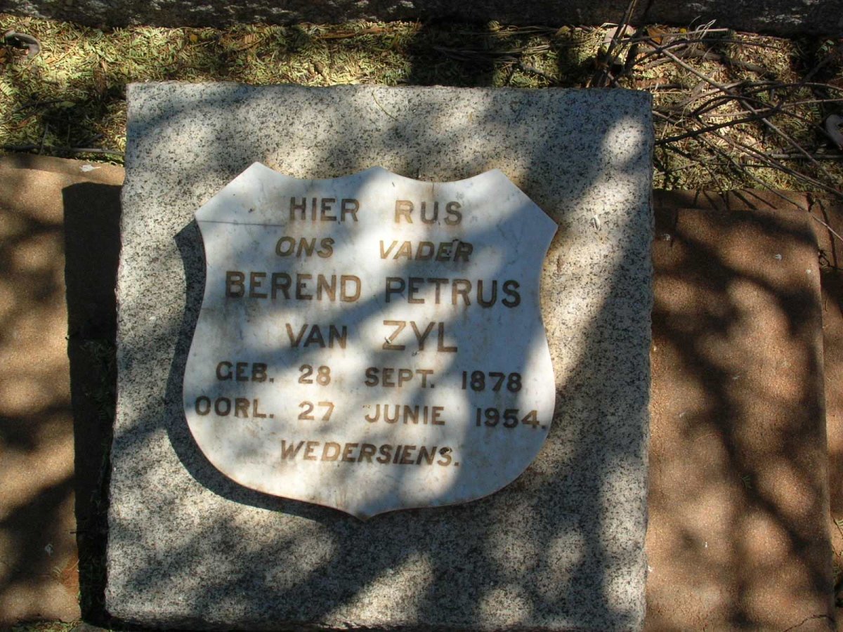 ZYL Berend Petrus, van 1878-1954