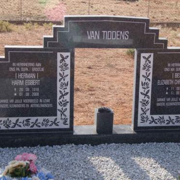 TIDDENS Harm Egbert , van 1916-2008 &amp; Elizabeth Christina Frederika 1921-2008