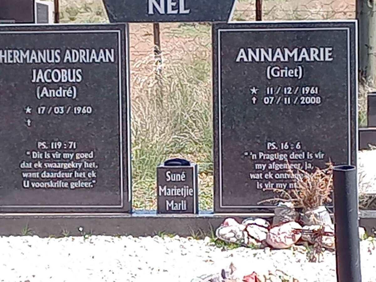 NEL Hermanus Adriaan Jacobus 1960-  &  Annamarie 1961-2008