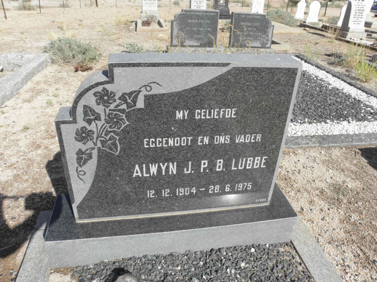 LUBBE Alwyn J.P.B. 1904-1975