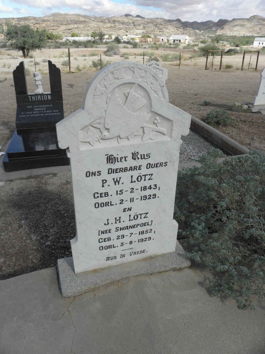 LÖTZ P.W. 1843-1929 &amp; J.H. SWANEPOEL 1852-1929