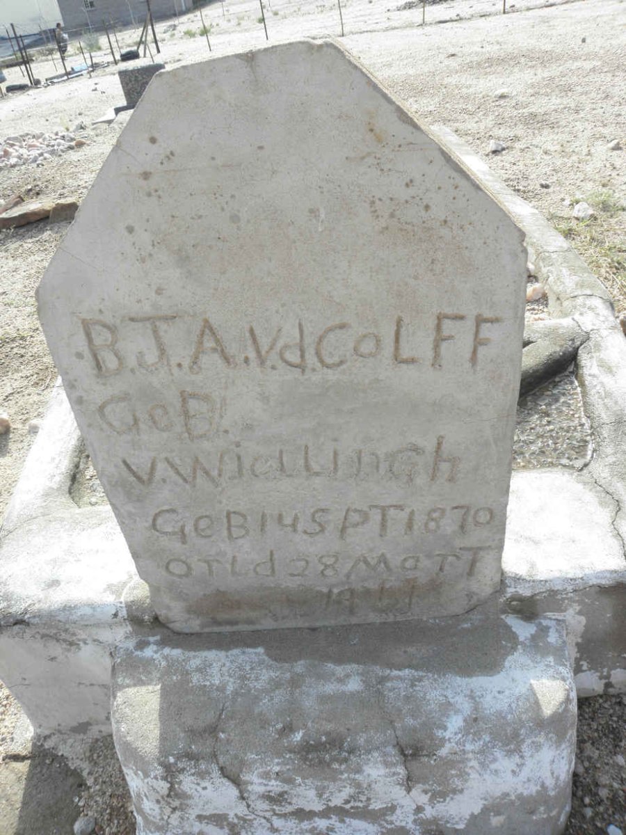 COLFF B.J.A., v.d. nee VON WIELLINGH 1870-1917