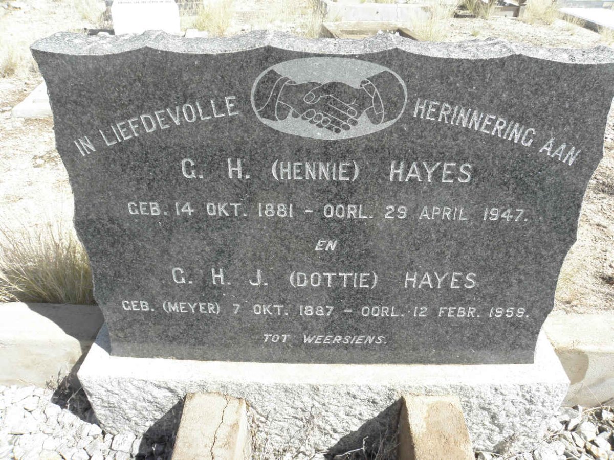 HAYES G.H. 1881-1947 &amp; G.H.J. 1887-1959