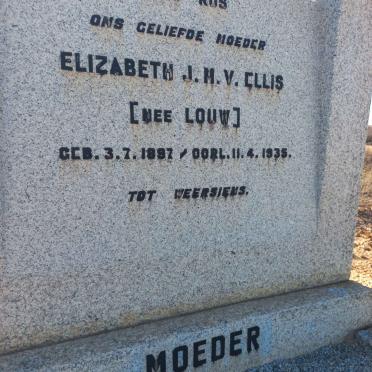 ELLIS Elizabeth E.M.V. nee LOUW 1897-1935