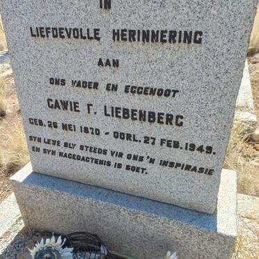 LIEBENBERG Gawie F. 1870-1949