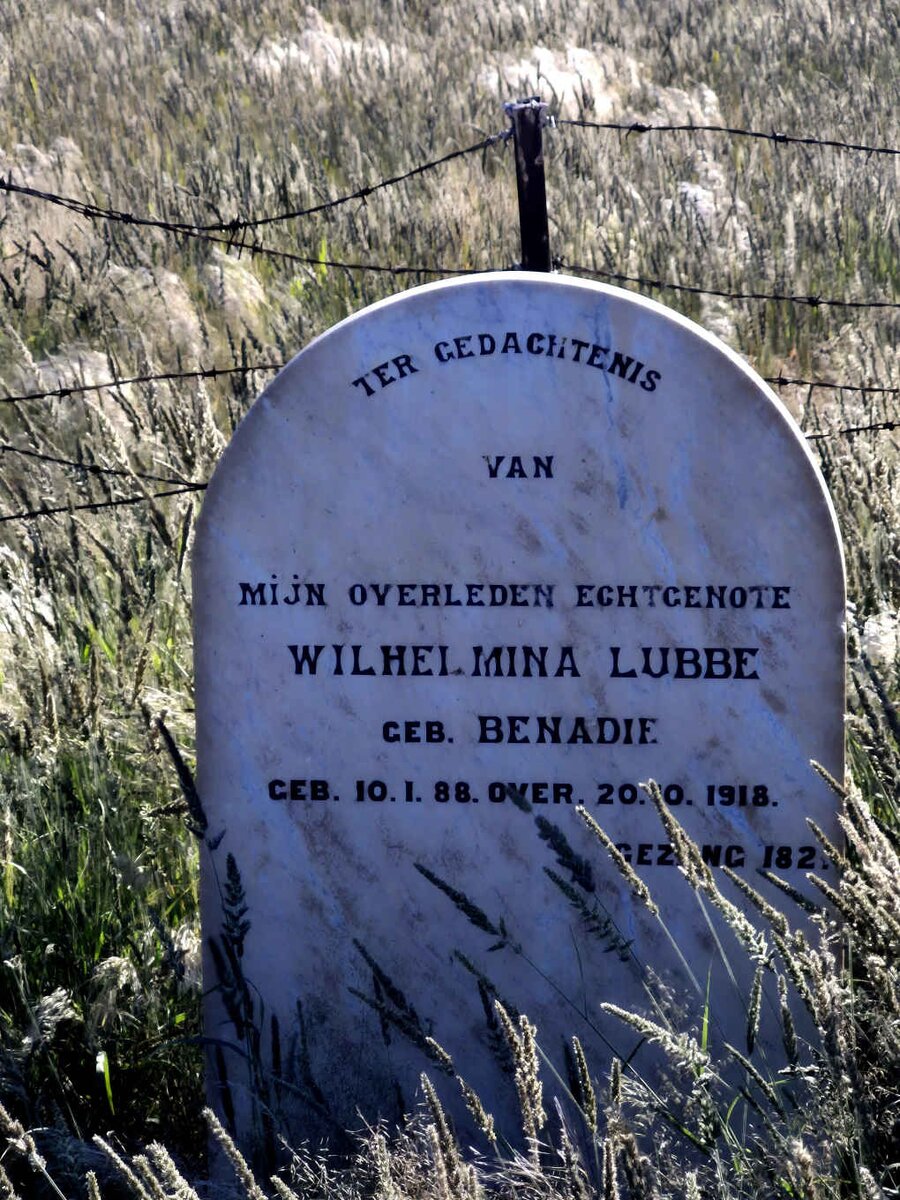 LUBBE Wilhelmina nee BENADE 1888-1918