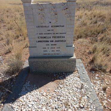 JAARSVELD Petronella Fredrieka Lamberdina, van nee BRAND 1891-1942