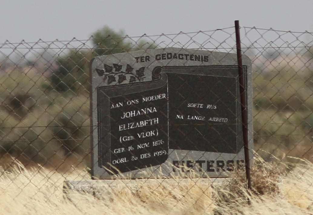 PIETERSE Johanna Elizabeth nee VLOK 1876-1959
