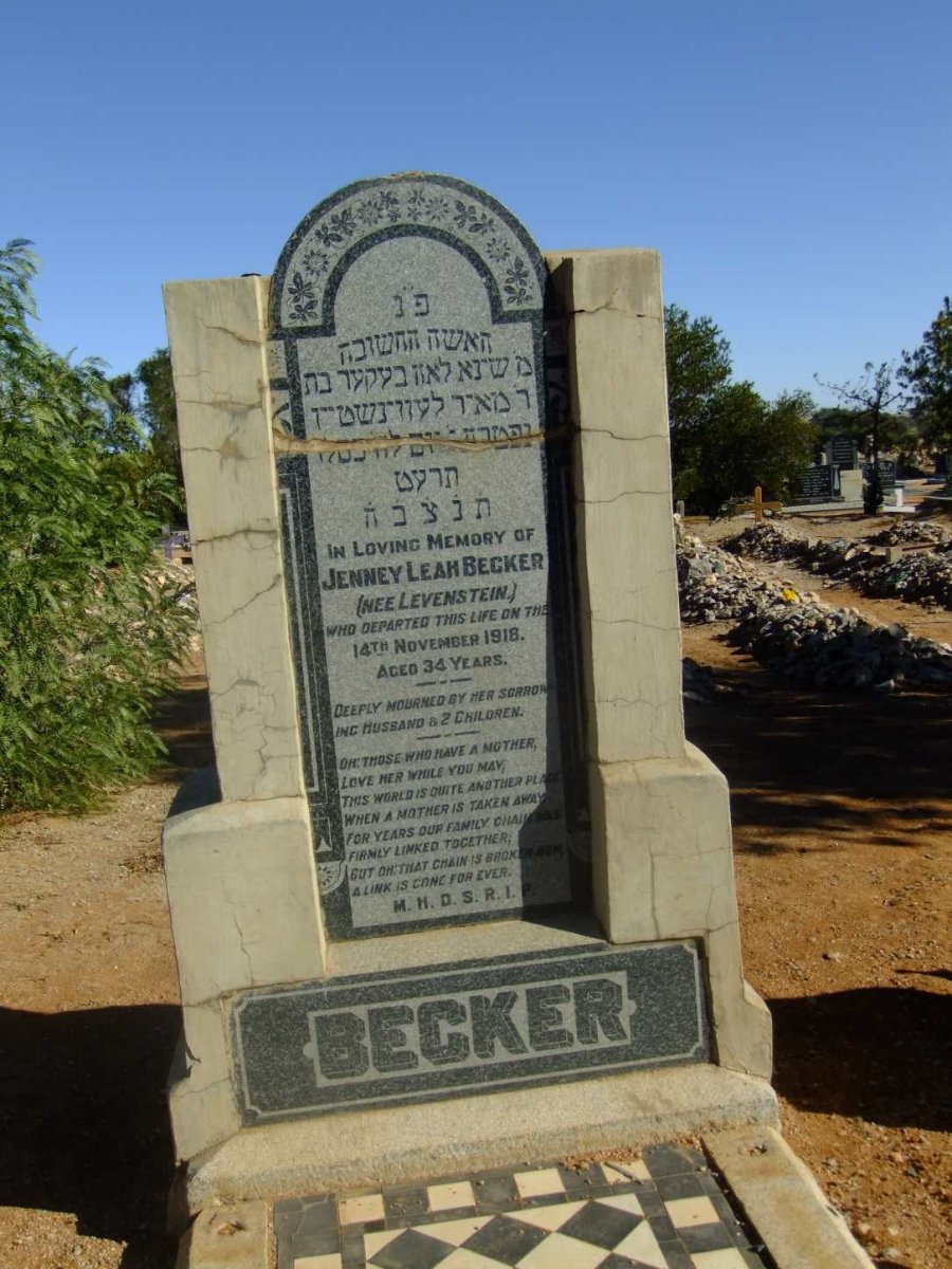 BECKER Jenney Leah nee LEVENSTEIN -1918