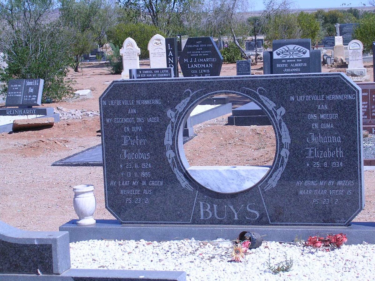 BUYS Pieter Jacobus 1924-1995 &amp; Johanna Elizabeth 1934-