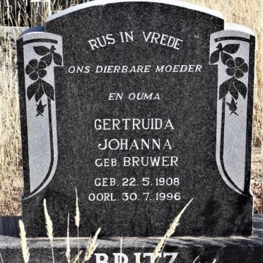 BRITZ Gertruida Johanna nee BRUWER 1908-1996