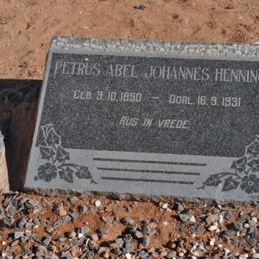 HENNING Petrus Abel Johannes 1850-1931