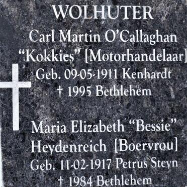 WOLHUTER Carl Martin O'Callaghan 1911-1995 &amp; Maria Elizabeth HEYDENREICH 1917-1984