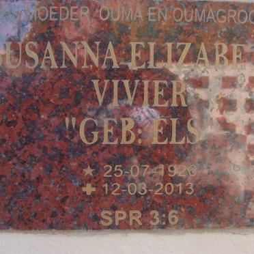 VIVIER Susanna Elizabeth nee ELS 1926-2013