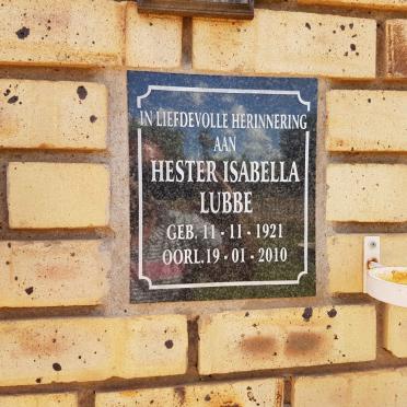 LUBBE Hester Isabella 1921-2010