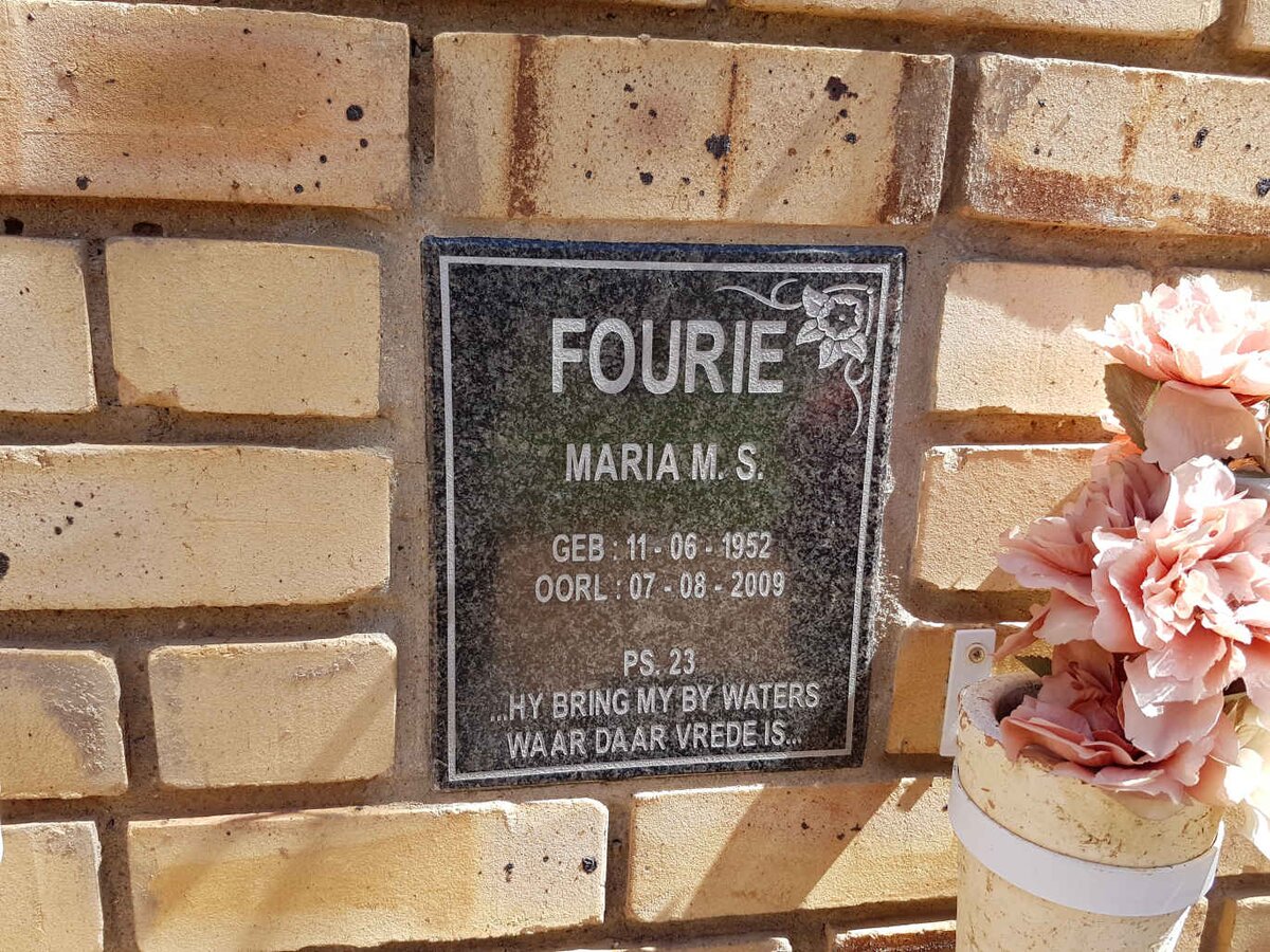 FOURIE Maria M.S. 1952-2009