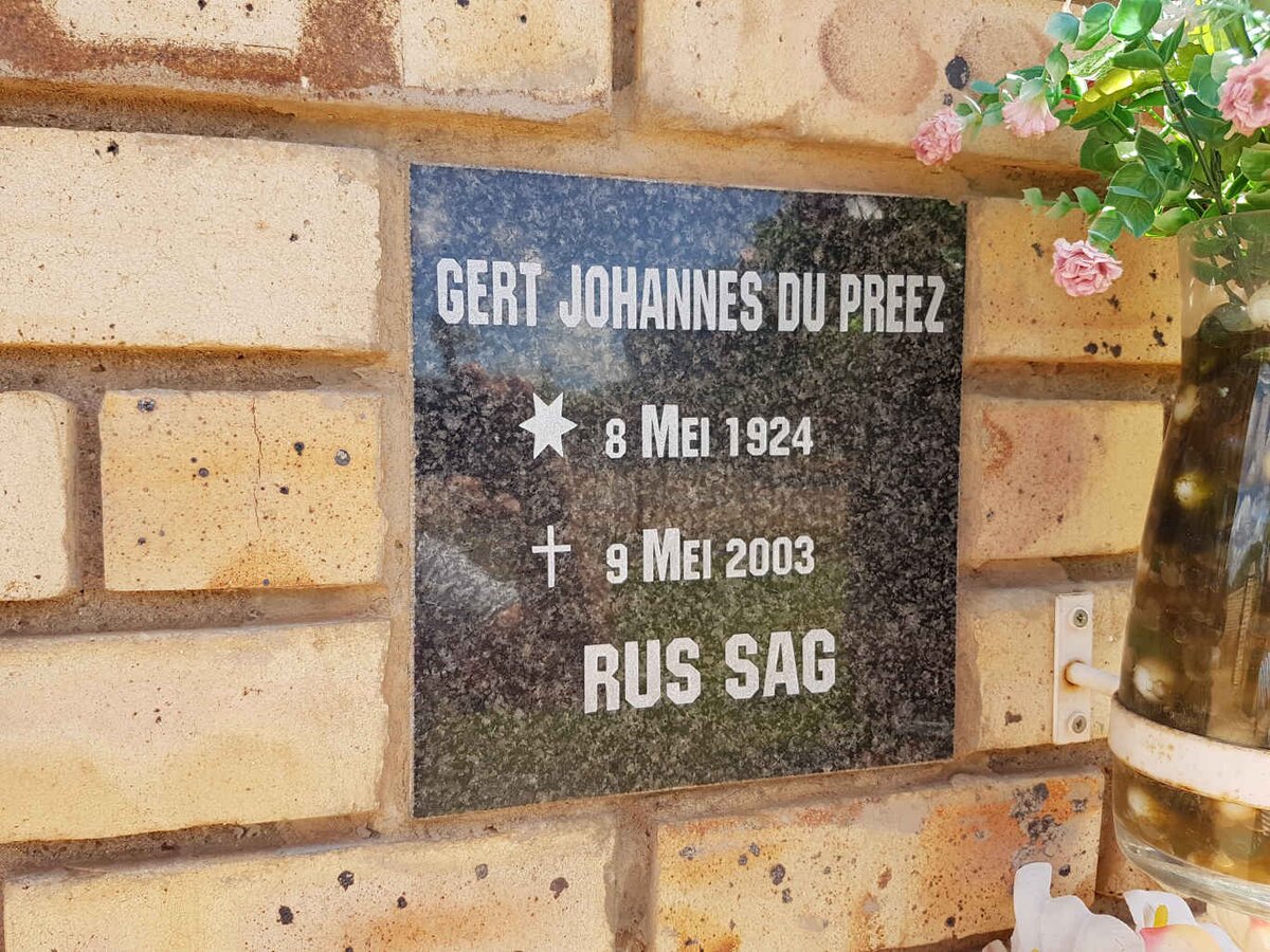 PREEZ Gert Johannes, du 1924-2003
