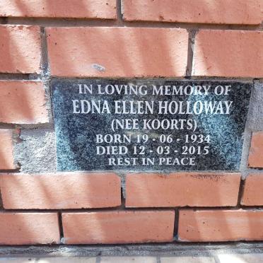 HOLLOWAY Edna Ellen nee KOORTS 1934-2015