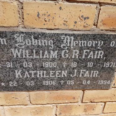 FAIR William G.R. 1900-1971 &amp; Kathleen J. 1906-1994