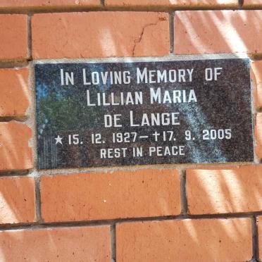 LANGE Lillian Maria, de 1927-2005