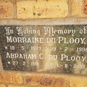 PLOOY Abraham C., du 1919-2003 &amp; Morraine 1923-1996