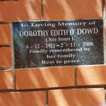 O'DOWD Dorothy Edith nee STREET 1913-2006