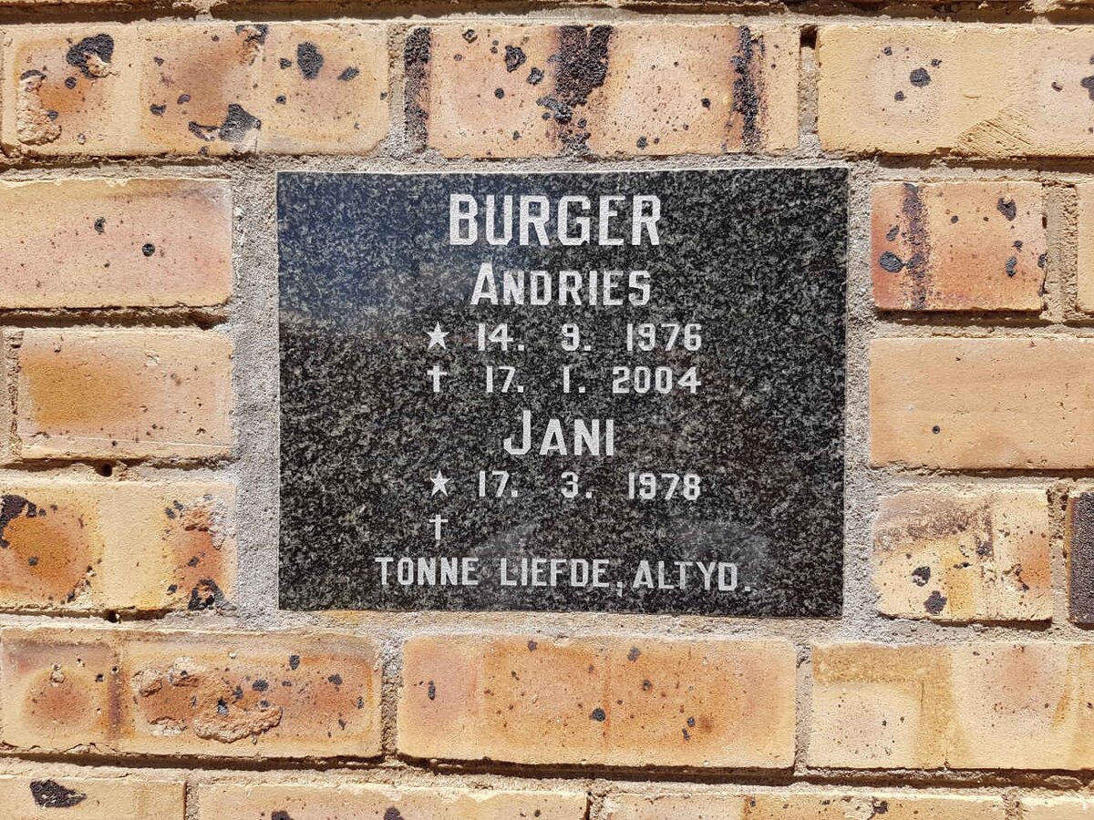 BURGER Andries 1976-2004 &amp; Jani 1978-