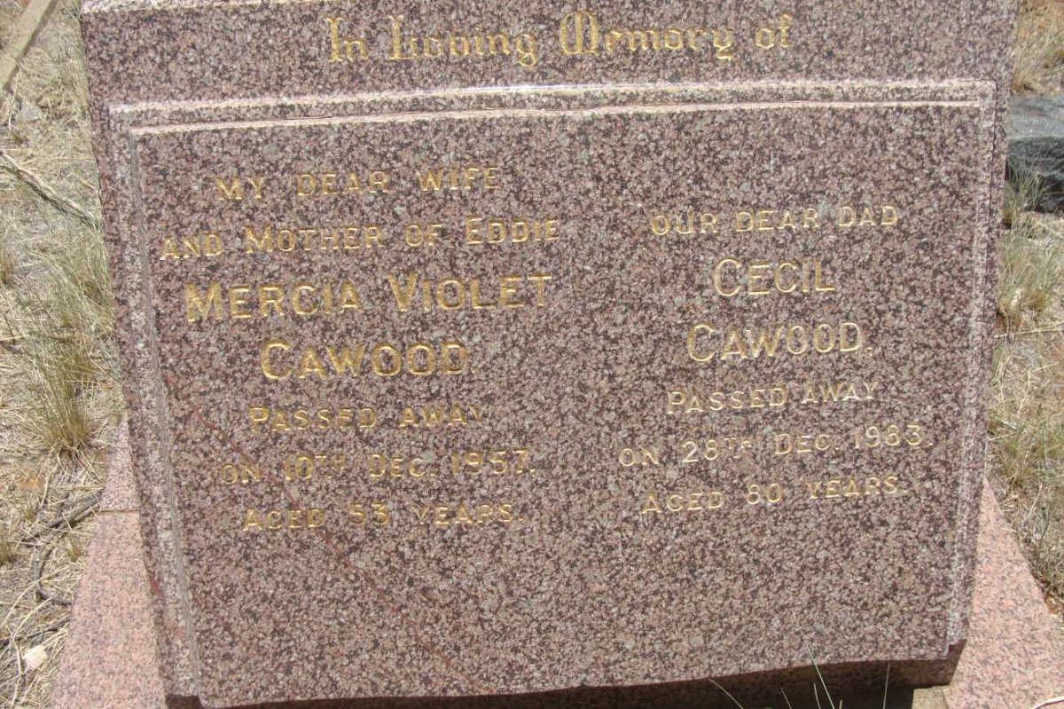 CAWOOD Cecil -1983 &amp; Mercia Violet -1957