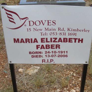 FABER Maria Elizabeth 1911-2006