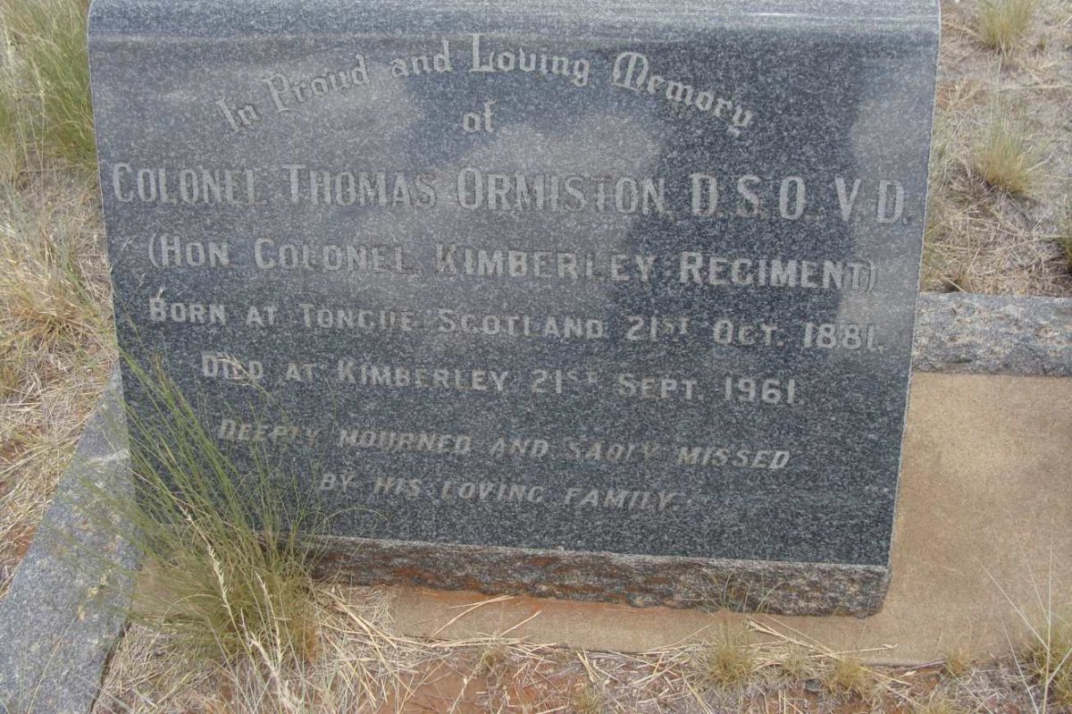 ORMISTON Thomas 1881-1961