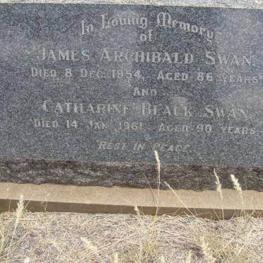 SWAN James Archibald -1954 &amp; Catharine Black -1961
