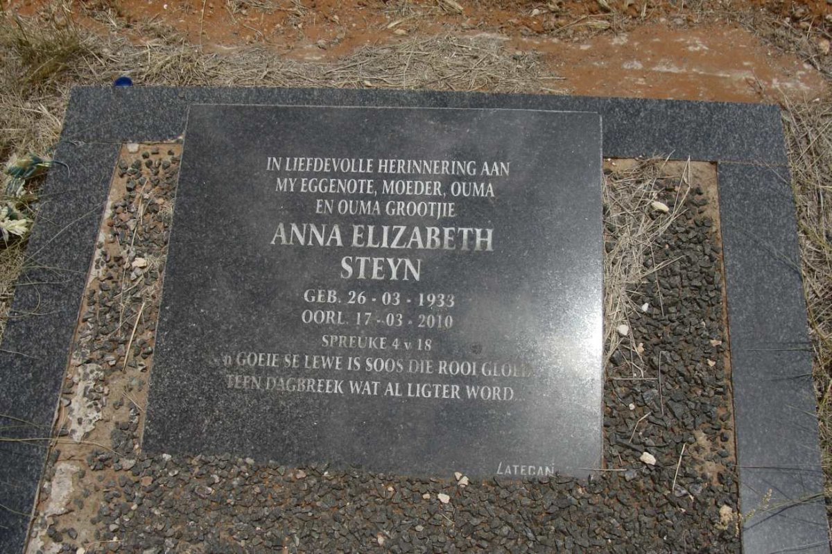 STEYN Anna Elizabeth 1933-2010