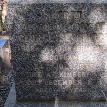 BEVERIDGE George 1835-1881