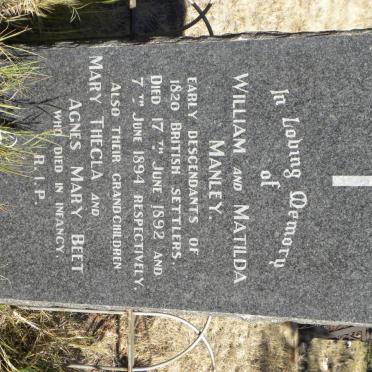 MANLEY William -1892 &amp; Matilda -1894 :: BEET Mary Thecla :: BEET Agnes Mary