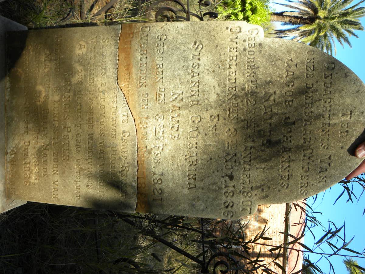 NAUDE Jacob Johannes 1807-1886 &amp; Susanna Catharina 1821-1882 :: NAUDE Francis Peter 1885-1886