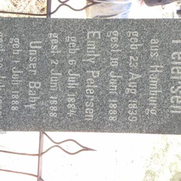 PETERSEN Anton Justus 1839-1888 :: PETERSEN Emily 1884-1888 :: UNSER 1888-1888