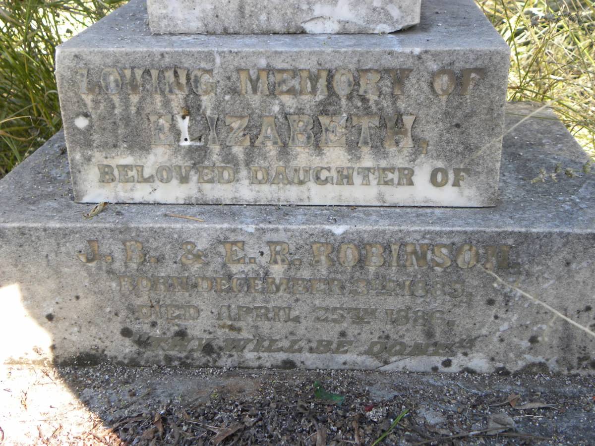 ROBINSON Elizabeth 1885-1886