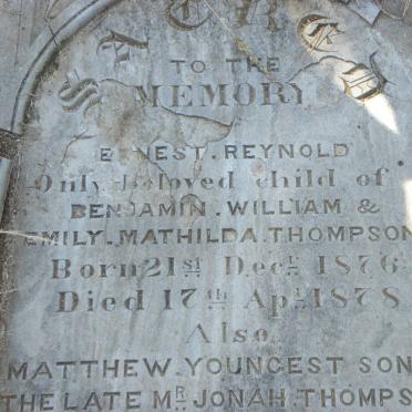 THOMPSON Ernest Reynold 1876-1878