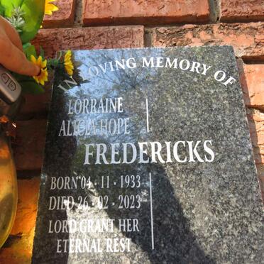 FREDERICKS Lorraine Alicia Hope 1933-2023