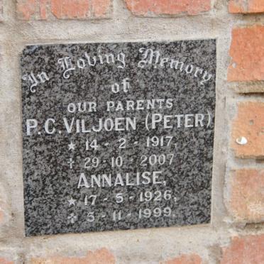 VILJOEN P.G. 1917-2007 &amp; Annalise 1926-1999