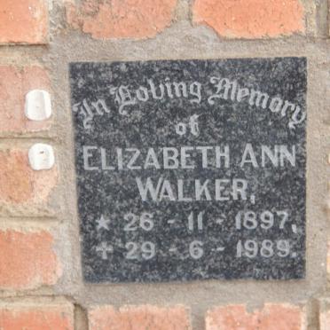 WALKER Elizabeth Ann 1897-1989