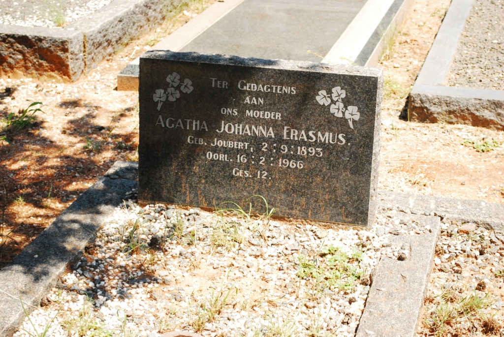 ERASMUS Agatha Johanna nee JOUBERT 1893-1966