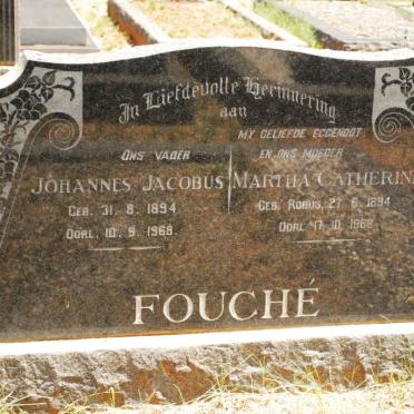 FOUCHE Johannes Jacobus 1894-1968 &amp; Martha Catherine ROBUS 1894-1962