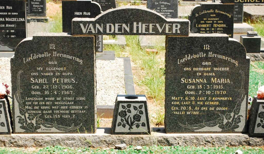 HEEVER Sarel Petrus, van den 1906-1967 &amp; Susanna Maria 1915-1970