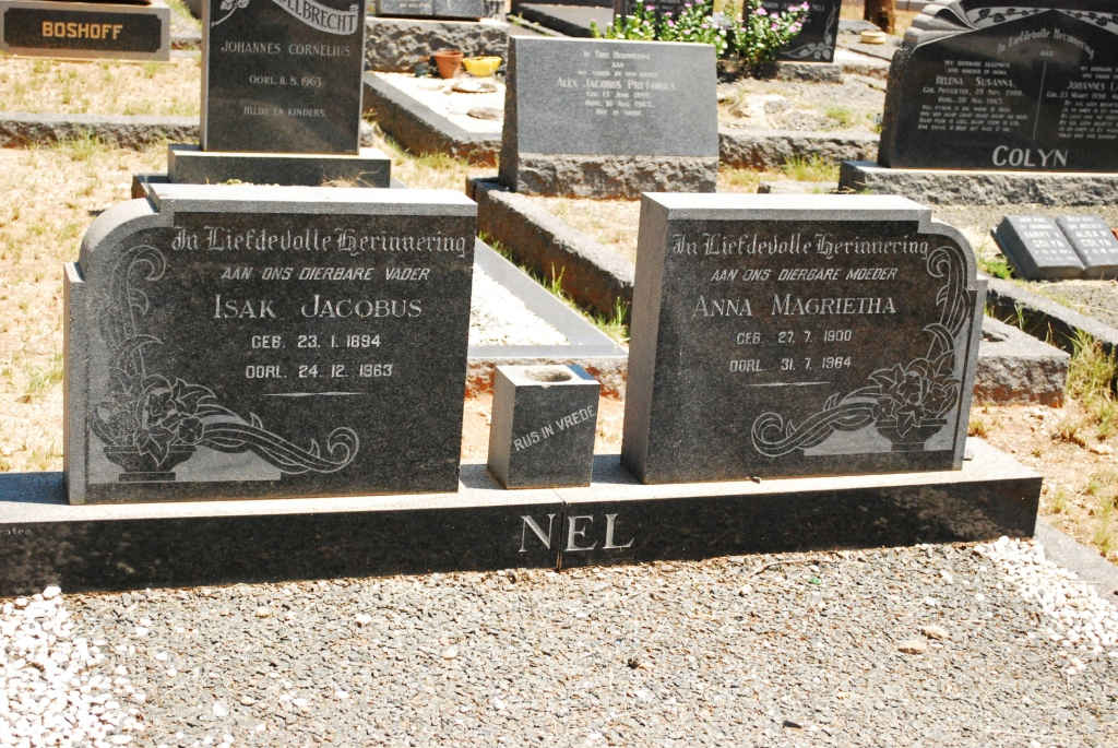 NEL Isak Jacobus 1894-1963 &amp; Anna Margaretha 1900-1964